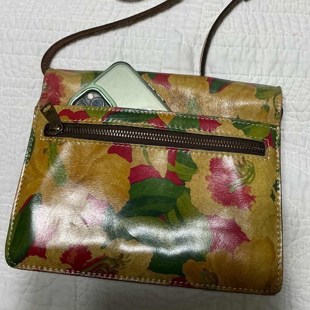 EUC Patricia Nash Leather Spring Lily Crossbody Bag - Picture 2 of 16